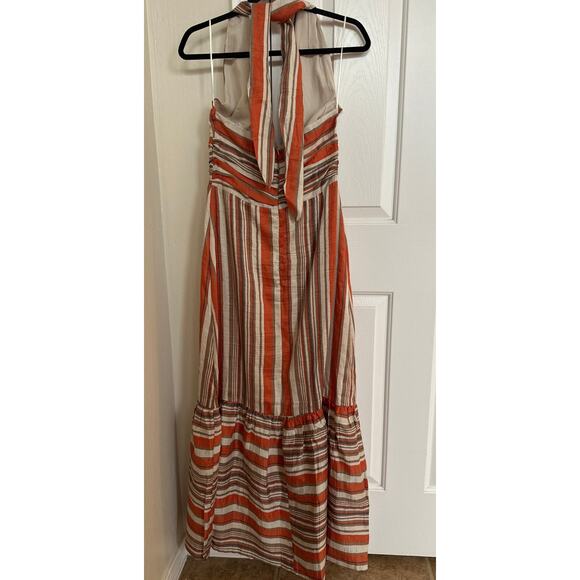 DISSH Stevie Linen Blend Striped Halter Dress 4 - Picture 3 of 10